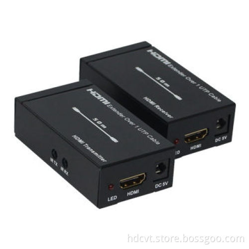 HDMI extender over single 50m/164ft UTP cables with dual IR control
